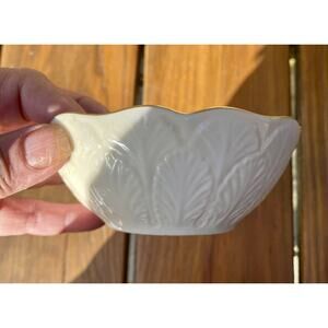 Vintage Lenox Small Bowl Greenville Sylvan 24k Gold Trim 2” x 4.5” Cream Color